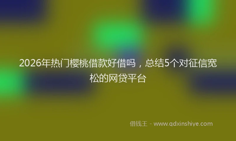 2026年热门樱桃借款好借吗，总结5个对征信宽松的网贷平台