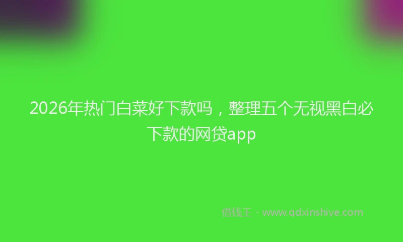 2026年热门白菜好下款吗，整理五个无视黑白必下款的网贷app