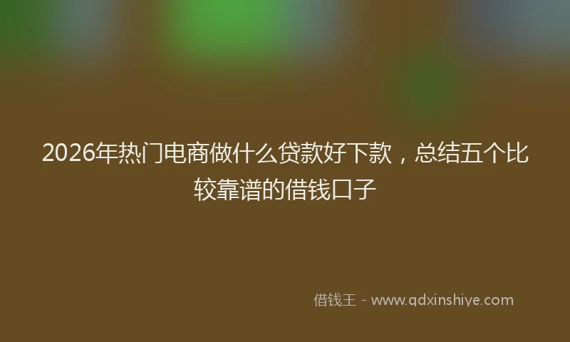 2026年热门电商做什么贷款好下款，总结五个比较靠谱的借钱口子