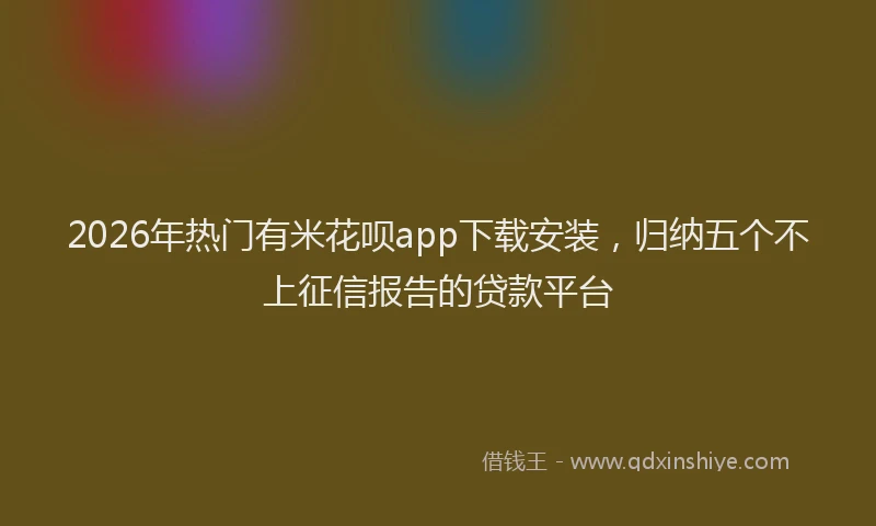 2026年热门有米花呗app下载安装，归纳五个不上征信报告的贷款平台