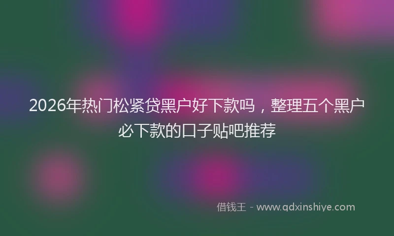 2026年热门松紧贷黑户好下款吗，整理五个黑户必下款的口子贴吧推荐
