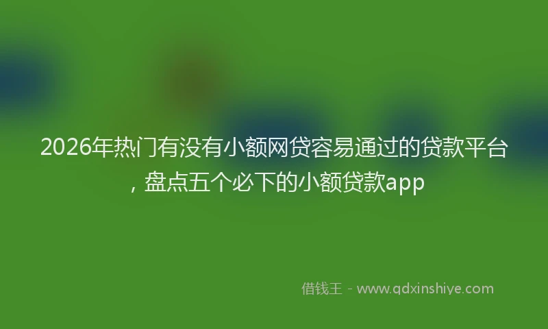 2026年热门有没有小额网贷容易通过的贷款平台，盘点五个必下的小额贷款app