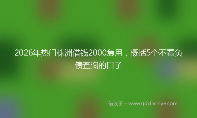 2026年热门株洲借钱2000急用,概括5个不看负债查询的口子