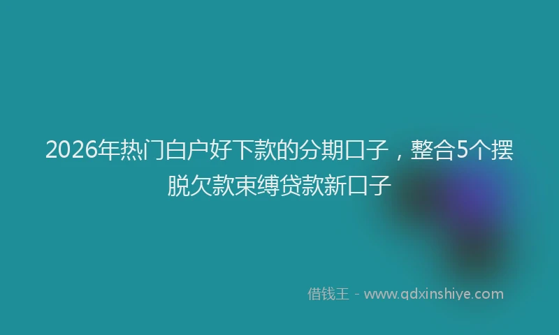 2026年热门白户好下款的分期口子，整合5个摆脱欠款束缚贷款新口子