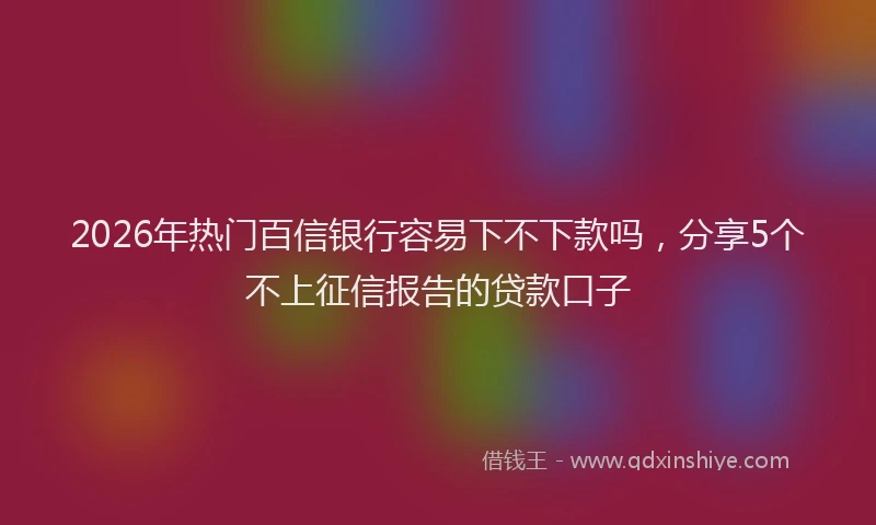 2026年热门百信银行容易下不下款吗,分享5个不上征信报告的贷款口子