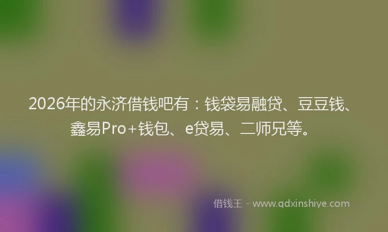 2026年的永济借钱吧有：钱袋易融贷、豆豆钱、鑫易Pro+钱包、e贷易、二师兄等。