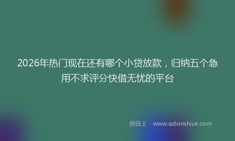 2026年热门现在还有哪个小贷放款，归纳五个急用不求评分快借无忧的平台