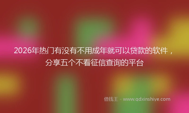 2026年热门有没有不用成年就可以贷款的软件，分享五个不看征信查询的平台