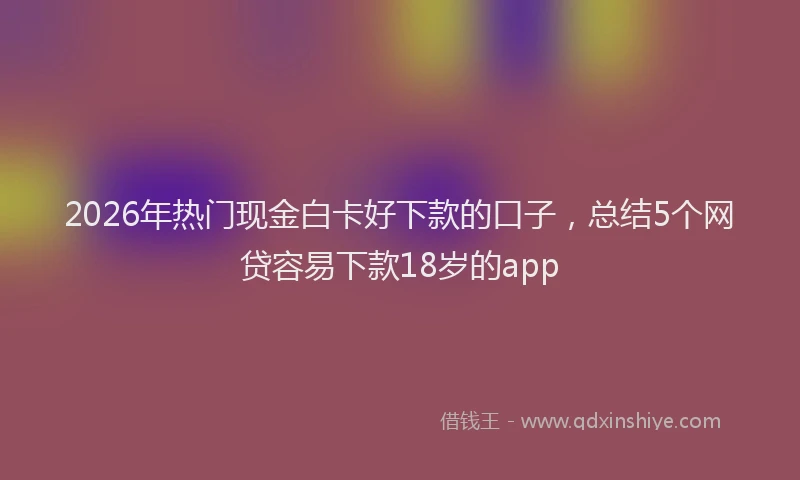 2026年热门现金白卡好下款的口子，总结5个网贷容易下款18岁的app