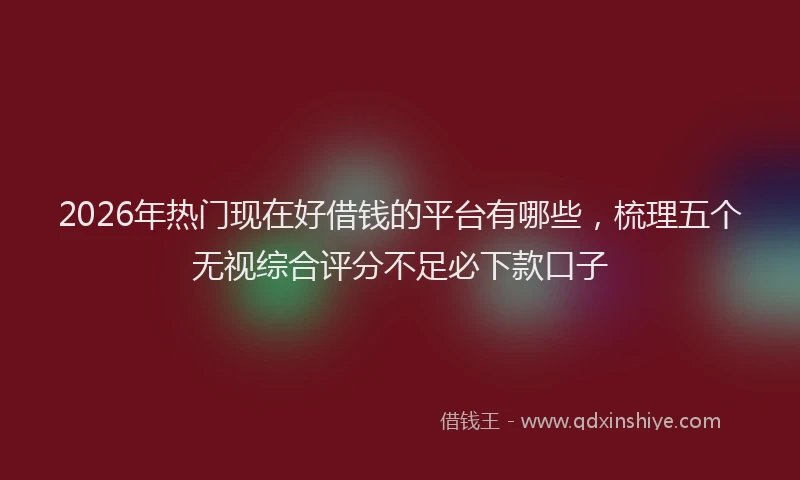 2026年热门现在好借钱的平台有哪些，梳理五个无视综合评分不足必下款口子