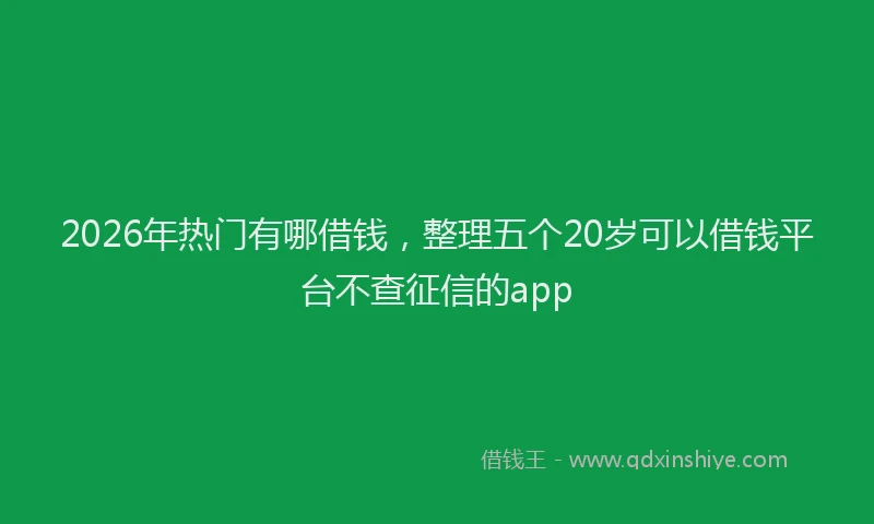 2026年热门有哪借钱，整理五个20岁可以借钱平台不查征信的app