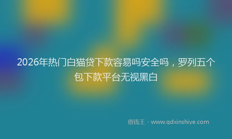 2026年热门白猫贷下款容易吗安全吗，罗列五个包下款平台无视黑白
