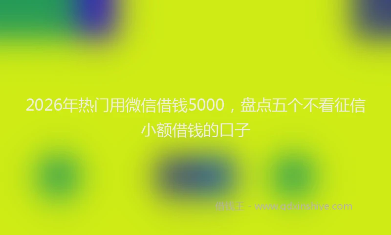 2026年热门用微信借钱5000，盘点五个不看征信小额借钱的口子