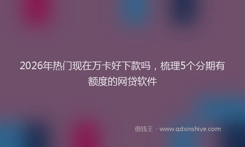2026年热门现在万卡好下款吗，梳理5个分期有额度的网贷软件