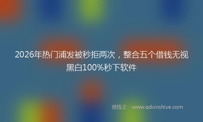 2026年热门浦发被秒拒两次,整合五个借钱无视黑白100%秒下软件