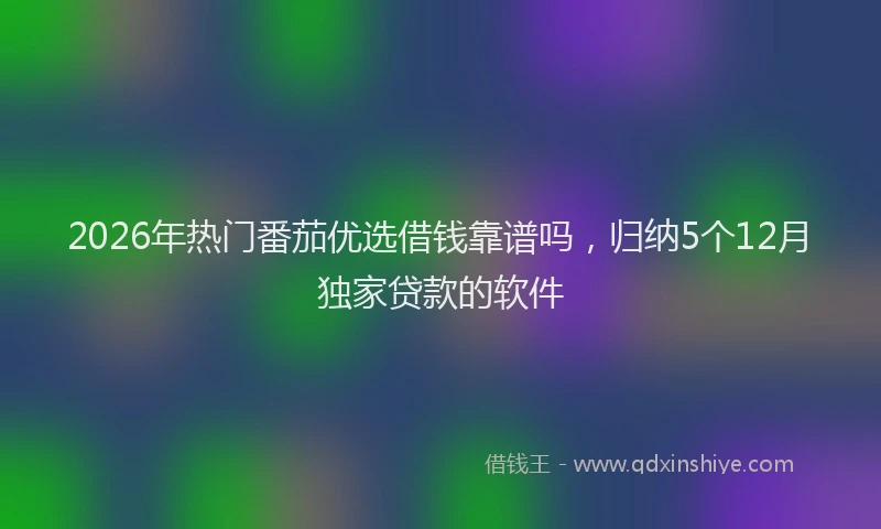 2026年热门番茄优选借钱靠谱吗，归纳5个12月独家贷款的软件