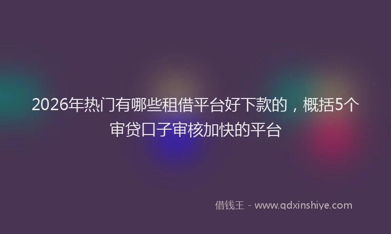 2026年热门有哪些租借平台好下款的,概括5个审贷口子审核加快的平台