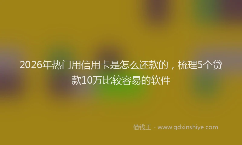 2026年热门用信用卡是怎么还款的，梳理5个贷款10万比较容易的软件