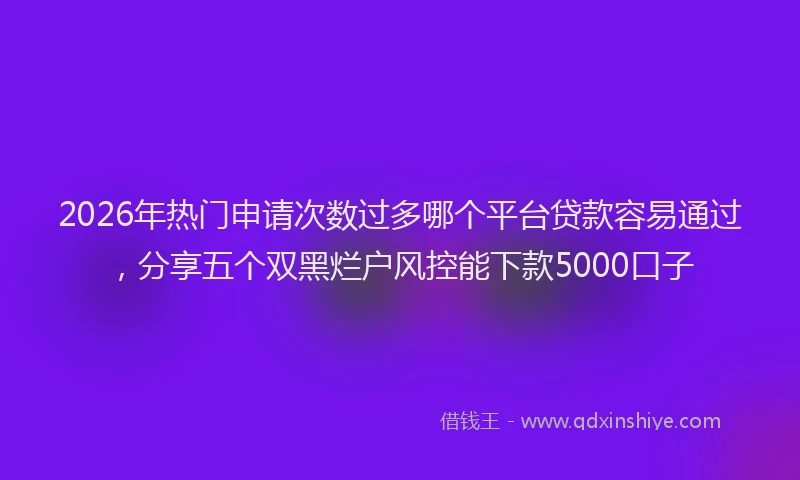 2026年热门申请次数过多哪个平台贷款容易通过，分享五个双黑烂户风控能下款5000口子
