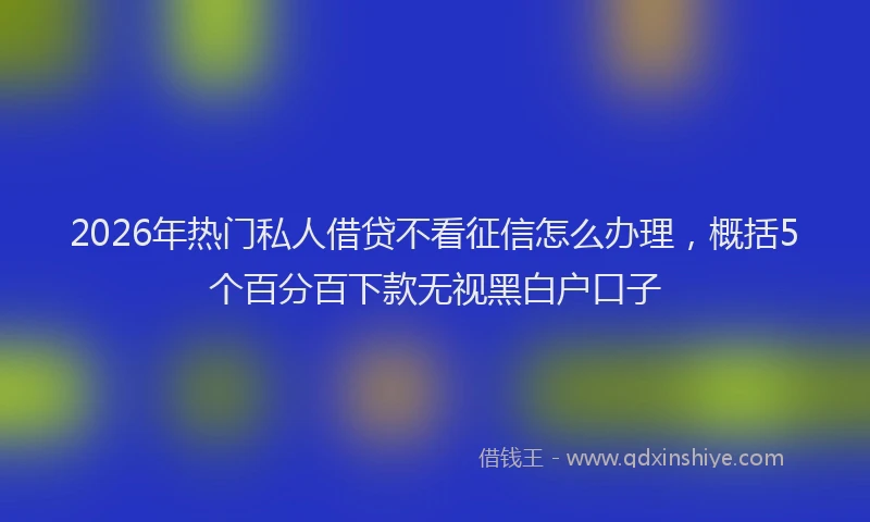2026年热门私人借贷不看征信怎么办理，概括5个百分百下款无视黑白户口子