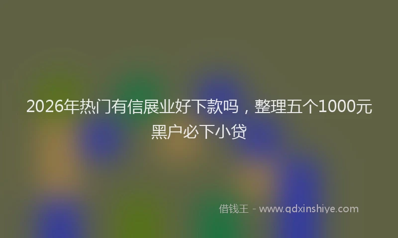 2026年热门有信展业好下款吗，整理五个1000元黑户必下小贷