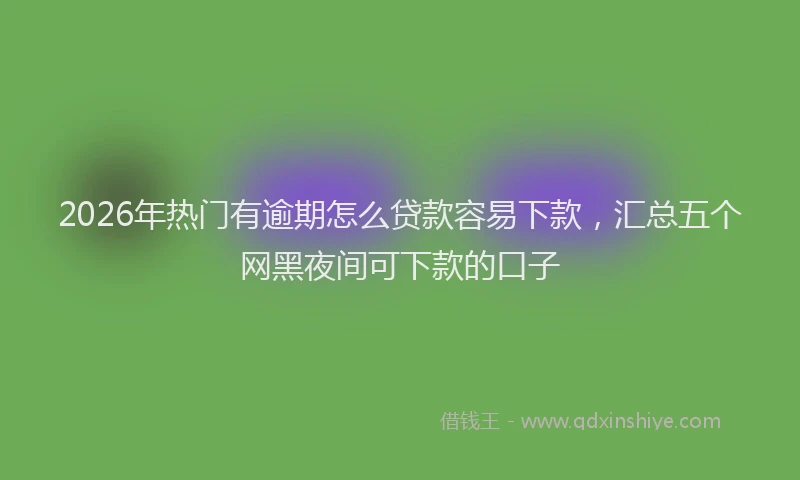 2026年热门有逾期怎么贷款容易下款，汇总五个网黑夜间可下款的口子