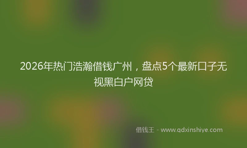 2026年热门浩瀚借钱广州，盘点5个最新口子无视黑白户网贷