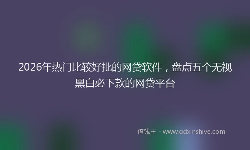 2026年热门比较好批的网贷软件，盘点五个无视黑白必下款的网贷平台