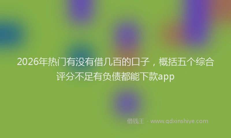 2026年热门有没有借几百的口子，概括五个综合评分不足有负债都能下款app