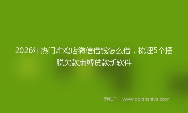 2026年热门炸鸡店微信借钱怎么借，梳理5个摆脱欠款束缚贷款新软件