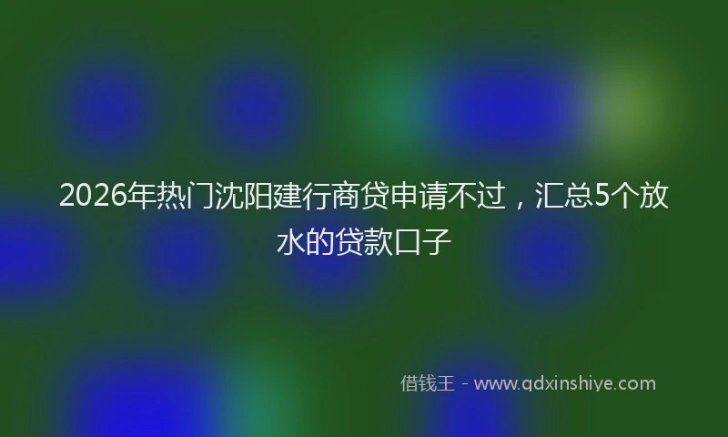 2026年热门沈阳建行商贷申请不过，汇总5个放水的贷款口子