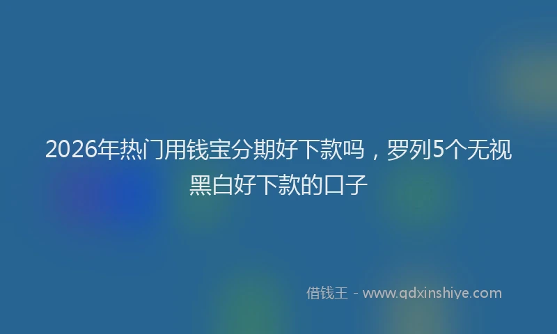 2026年热门用钱宝分期好下款吗，罗列5个无视黑白好下款的口子