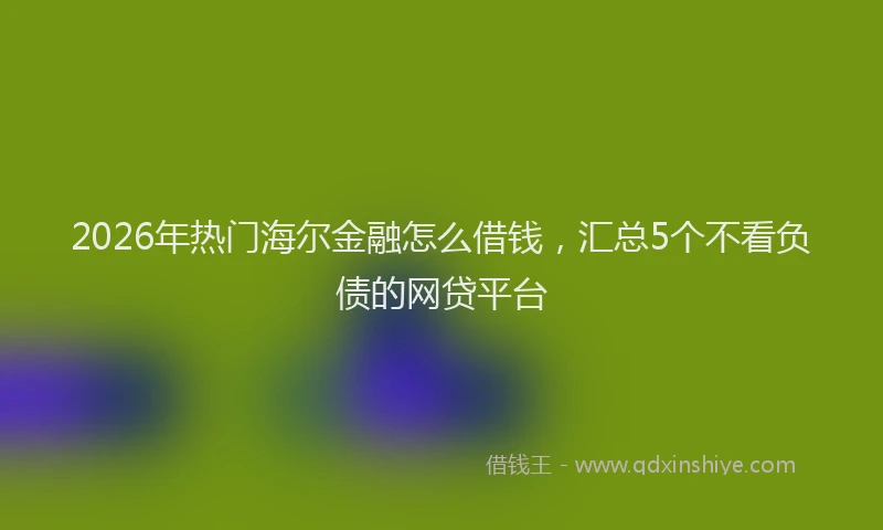 2026年热门海尔金融怎么借钱，汇总5个不看负债的网贷平台