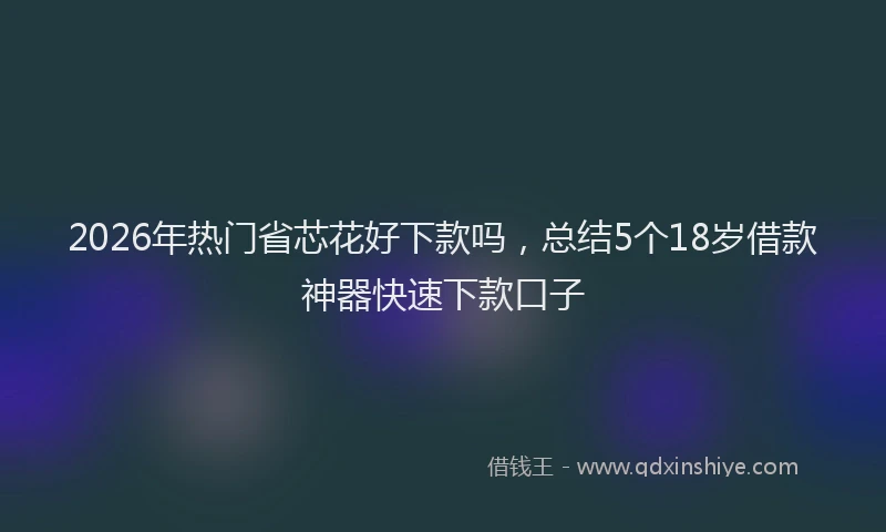 2026年热门省芯花好下款吗,总结5个18岁借款神器快速下款口子