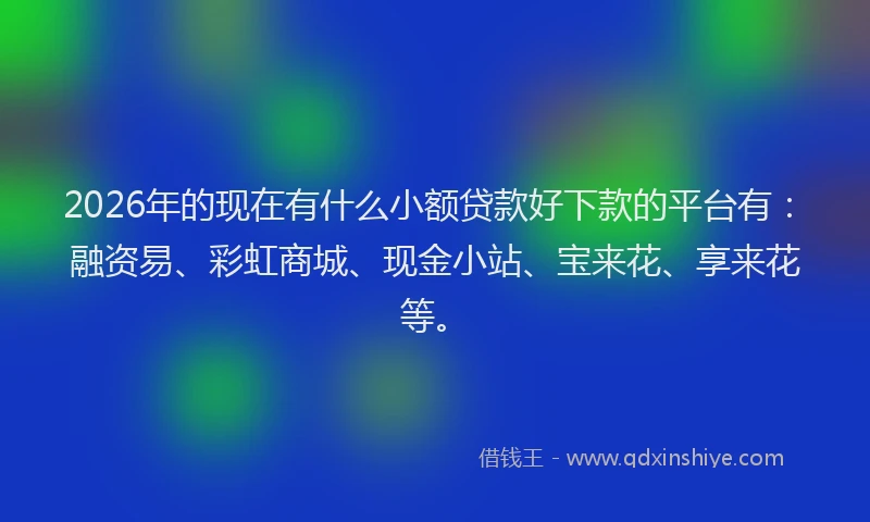 2026年的现在有什么小额贷款好下款的平台有：融资易、彩虹商城、现金小站、宝来花、享来花等。