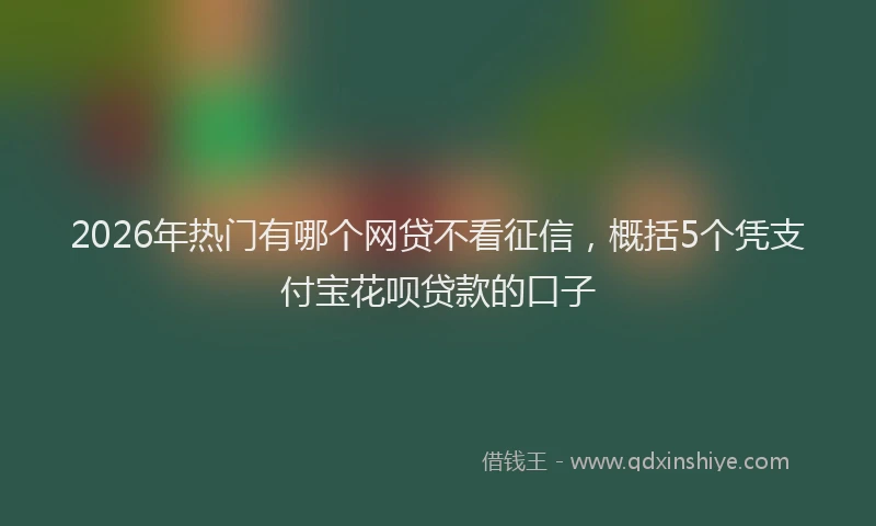 2026年热门有哪个网贷不看征信，概括5个凭支付宝花呗贷款的口子