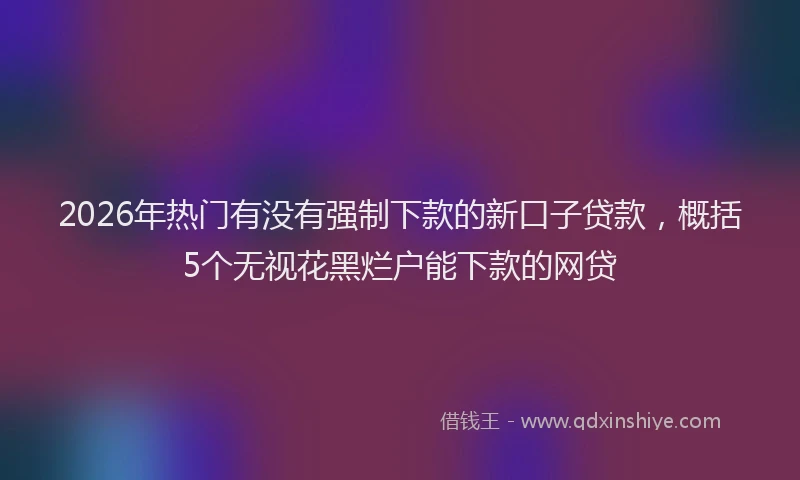 2026年热门有没有强制下款的新口子贷款,概括5个无视花黑烂户能下款的网贷
