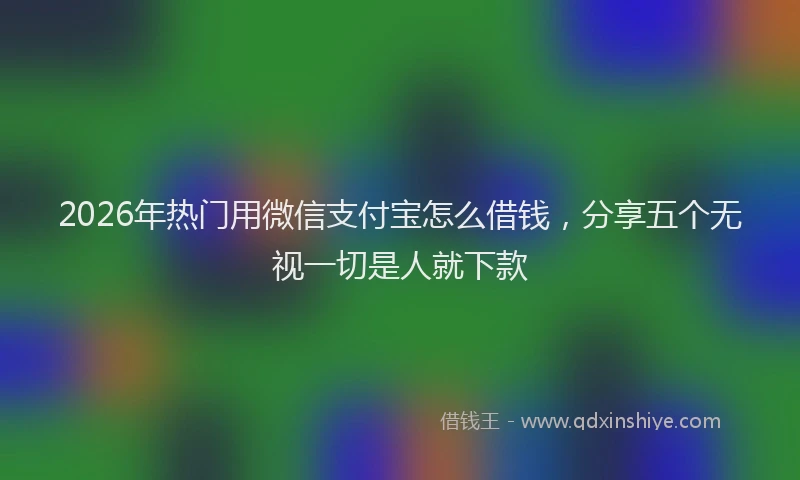 2026年热门用微信支付宝怎么借钱，分享五个无视一切是人就下款