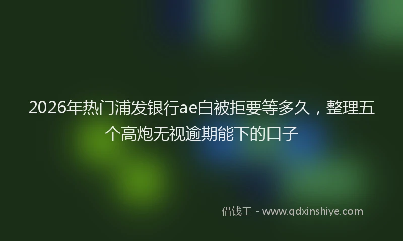 2026年热门浦发银行ae白被拒要等多久，整理五个高炮无视逾期能下的口子