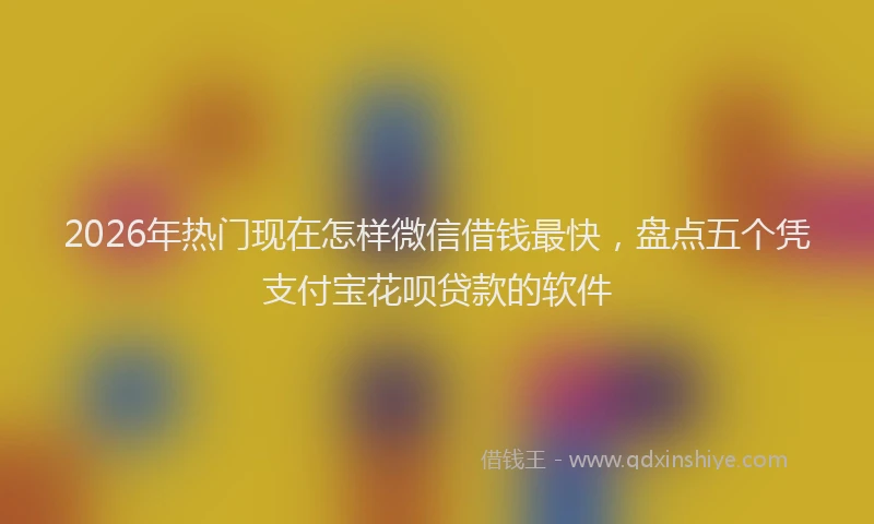 2026年热门现在怎样微信借钱最快，盘点五个凭支付宝花呗贷款的软件