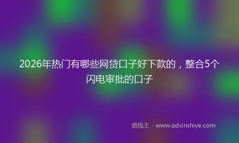 2026年热门有哪些网贷口子好下款的，整合5个闪电审批的口子