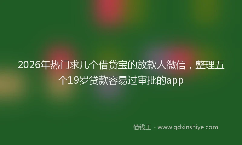 2026年热门求几个借贷宝的放款人微信，整理五个19岁贷款容易过审批的app