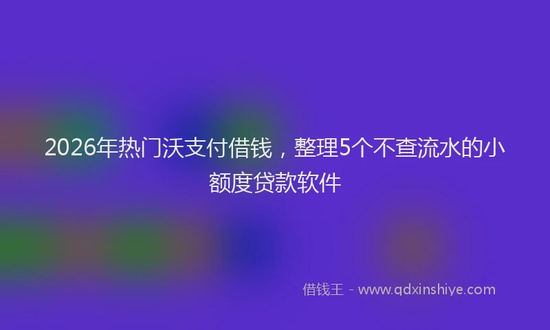 2026年热门沃支付借钱，整理5个不查流水的小额度贷款软件
