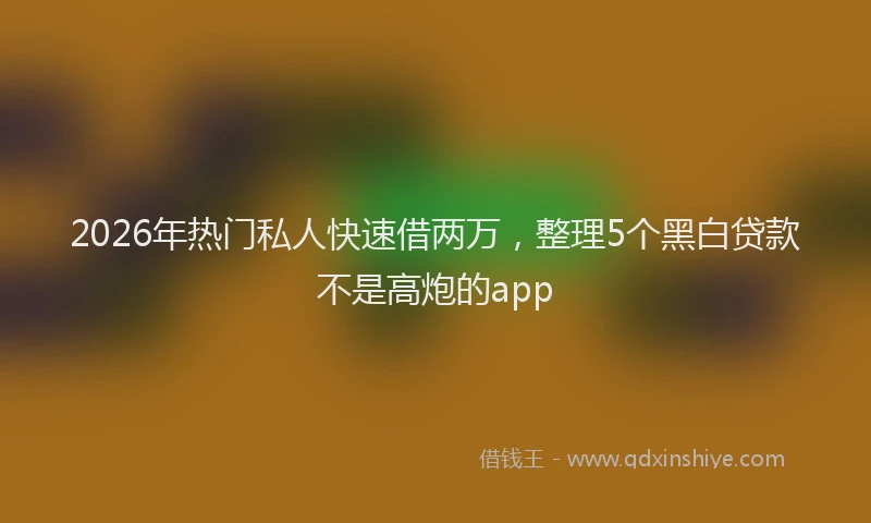 2026年热门私人快速借两万，整理5个黑白贷款不是高炮的app