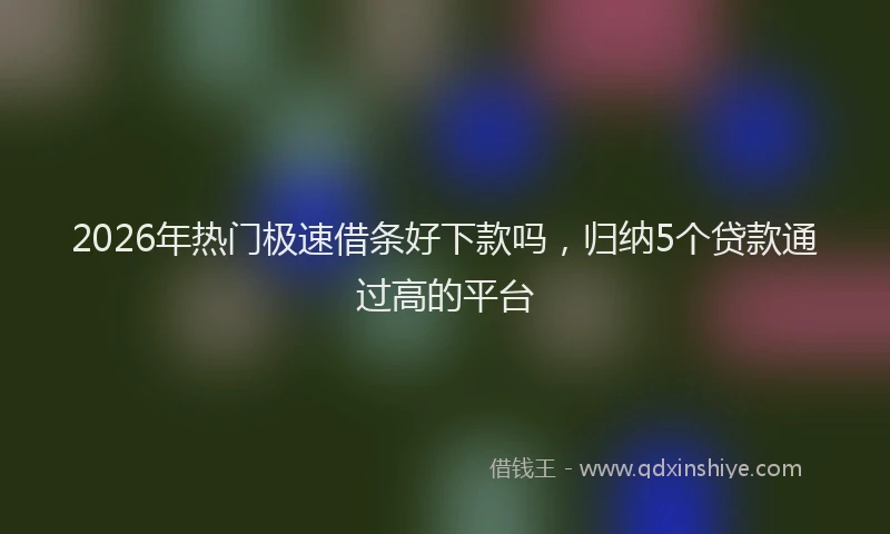 2026年热门极速借条好下款吗，归纳5个贷款通过高的平台