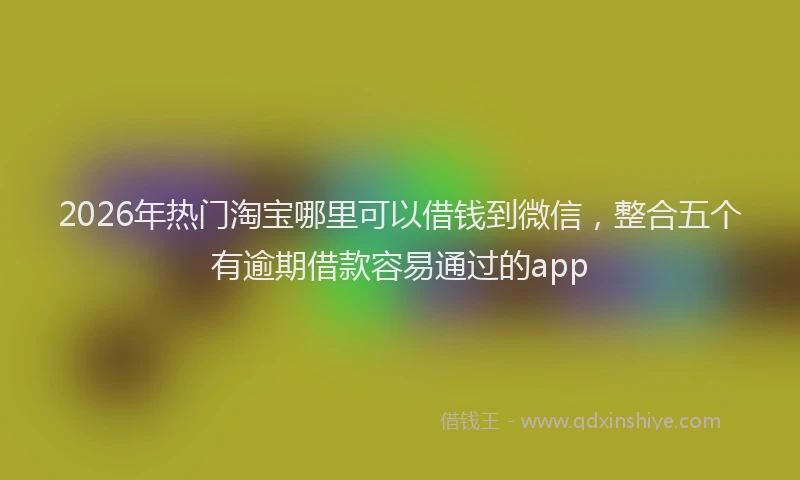 2026年热门淘宝哪里可以借钱到微信，整合五个有逾期借款容易通过的app