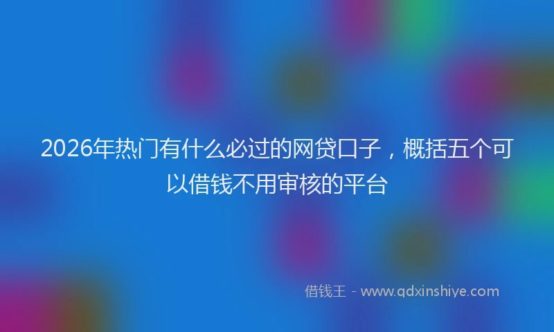 2026年热门有什么必过的网贷口子，概括五个可以借钱不用审核的平台