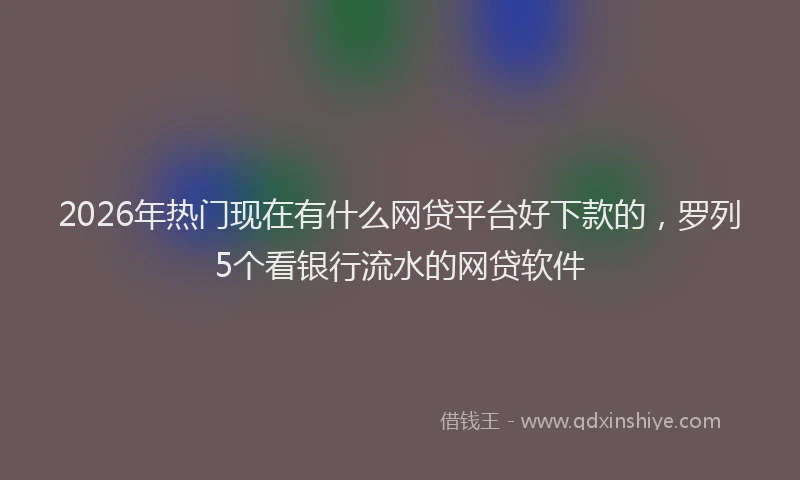2026年热门现在有什么网贷平台好下款的，罗列5个看银行流水的网贷软件