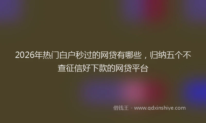 2026年热门白户秒过的网贷有哪些,归纳五个不查征信好下款的网贷平台