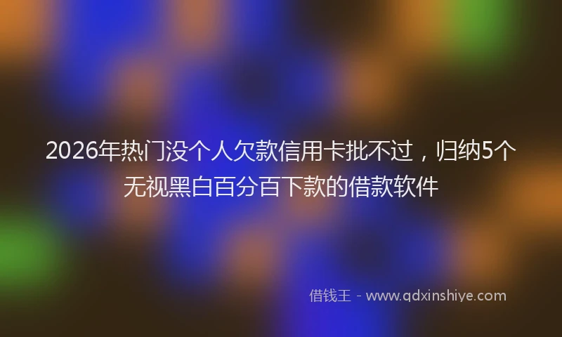2026年热门没个人欠款信用卡批不过，归纳5个无视黑白百分百下款的借款软件